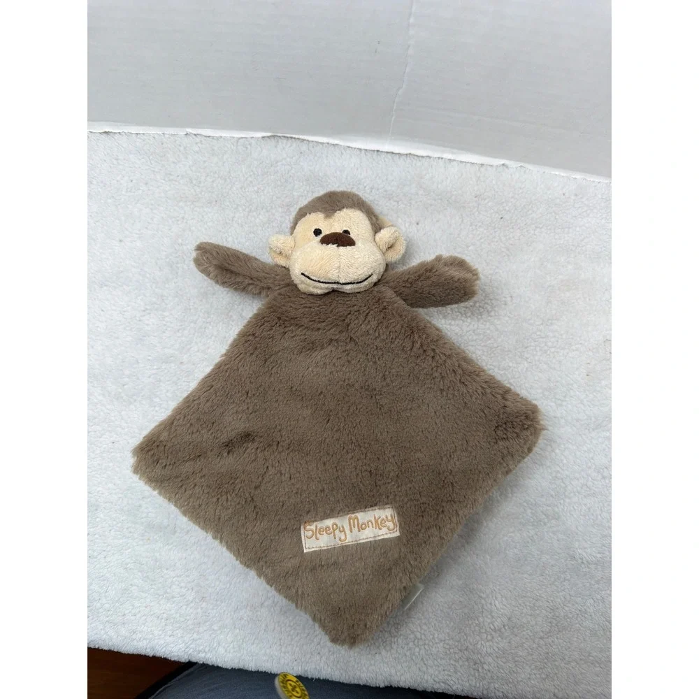 Jellycat Sleepy Monkey Soft Cloth Book Unisex Brown Crinkle Plush Sensory Toy